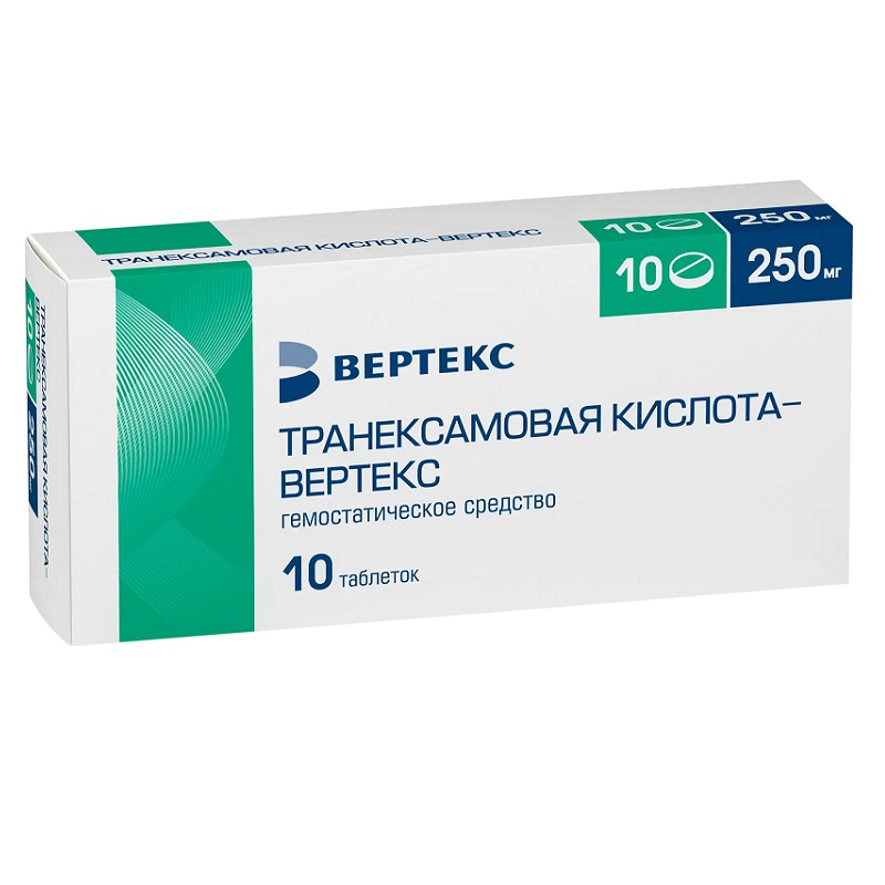 Изображение товара Транексамовая кислота-Вертекс таблетки 250 мг 10 шт