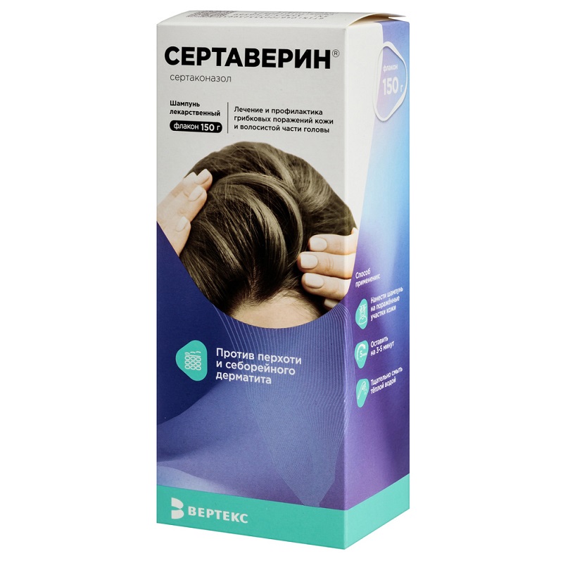 Изображение товара Сертаверин 2% шампунь 150 г от себорейного дерматита и перхоти