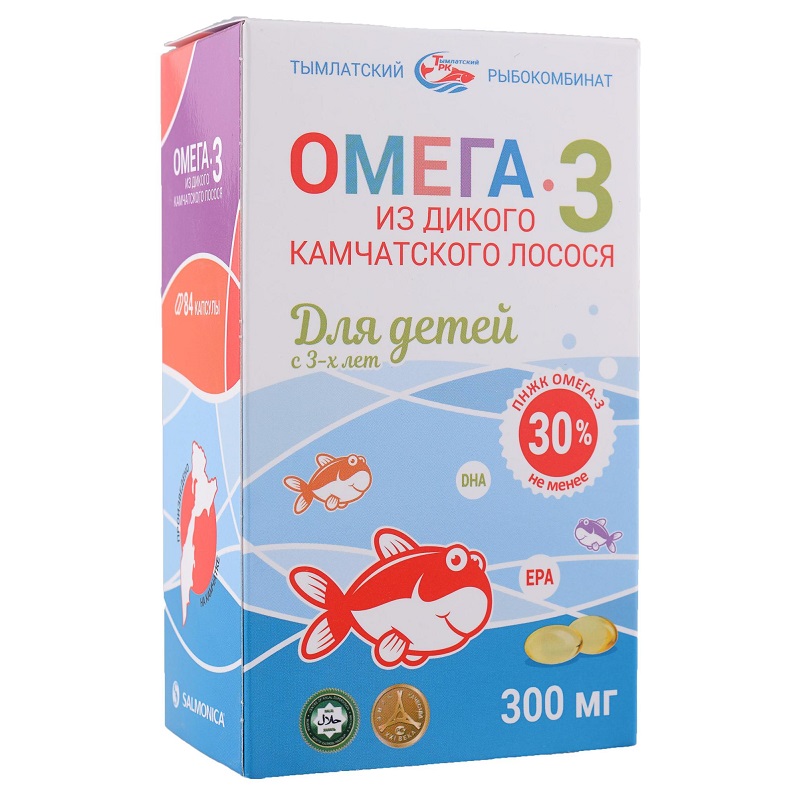 Сальмоника Омега-3 из дикого камчатского лосося для детей с трех лет капсулы 300 мг 84 шт омега 3 из дикого камчатского лосося для взрослых и детей капсулы 1000 мг 160 шт