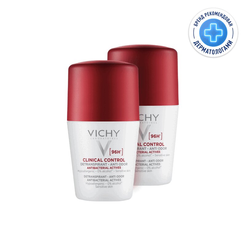 

Vichy Clinical Control Дезодорант-антиперспирант против избыточного потоотделения 96 ч 50 мл 2 шт