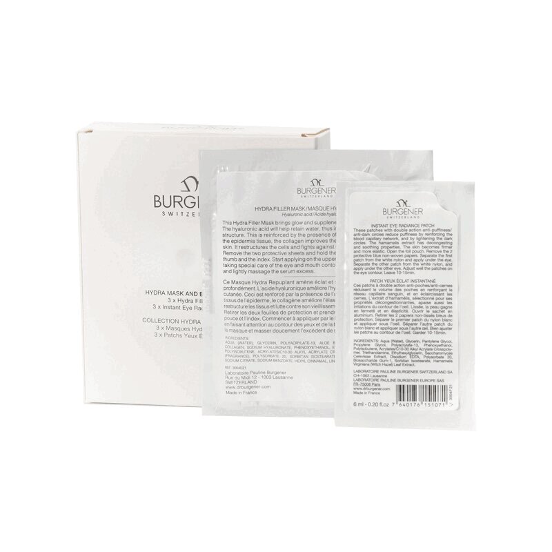 

Dr.Burgener Hydra Mask Eye Collection Набор Маска Гидра Филлер 3 шт + Патчи 3 шт