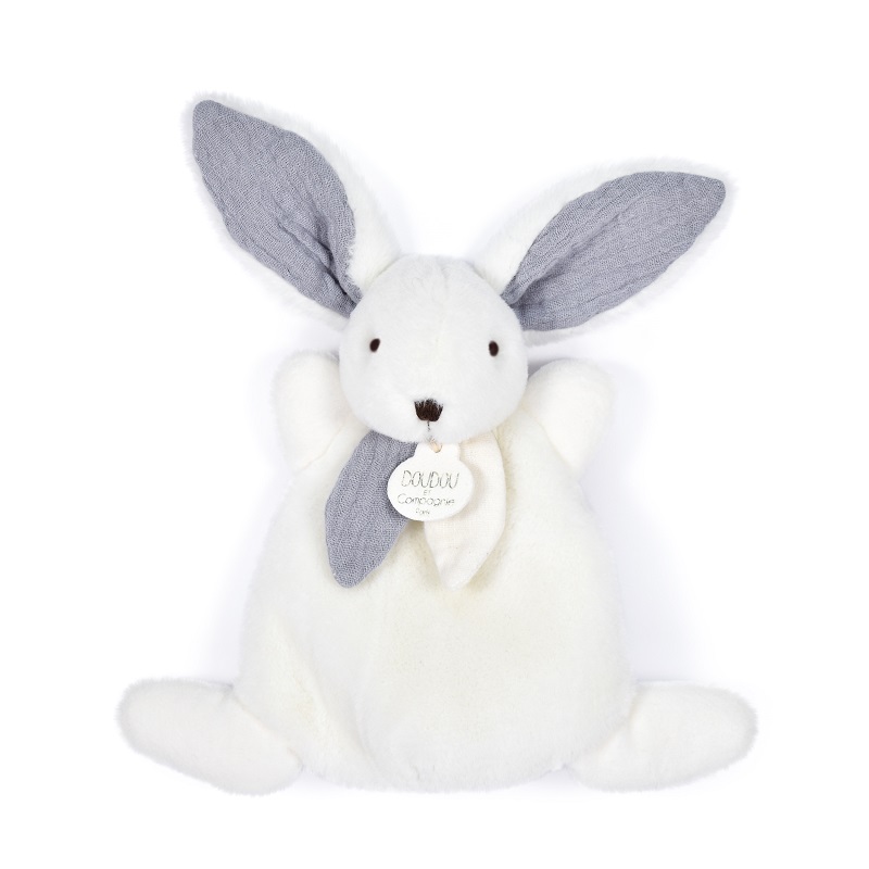 Doudou et Compagnie Комфортер Хеппи Глоси 17 см серый новогодние игрушки зайцы с подарками