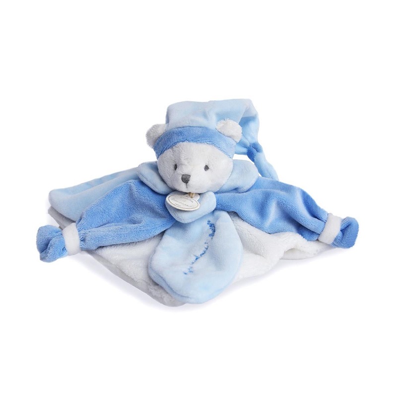 Doudou et Compagnie Комфортер коллекционный Мишка голубой игрушки из носков и помпонов