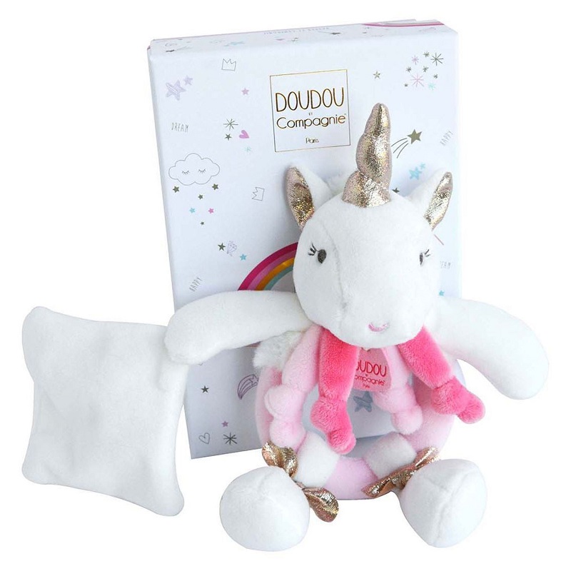Doudou et Compagnie Погремушка Единорог Лиси 19 см новогодние игрушки зайцы с подарками