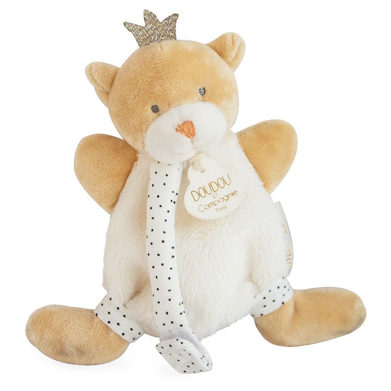 Doudou et Compagnie Медведь Пелидуду c держателем для пустышки медовый мои игрушки стихи с наклейками