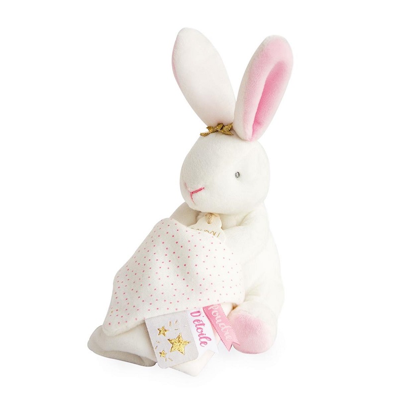 Doudou et Compagnie Кролик Пелидуду с платочком розовый игрушки с секретом