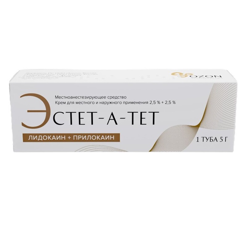 Изображение товара Крем для местного применения Эстет-а-тет 2,5%+2,5% 5 г для анестезии