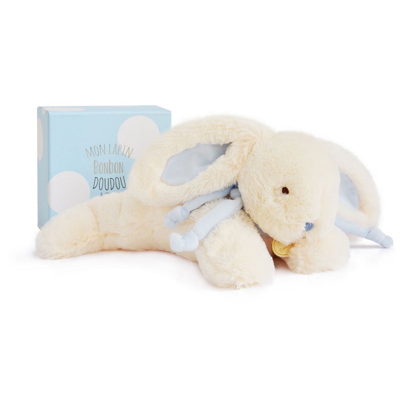 Doudou et Compagnie Кролик Бон Бон 30 см голубой новогодние игрушки зайцы с подарками