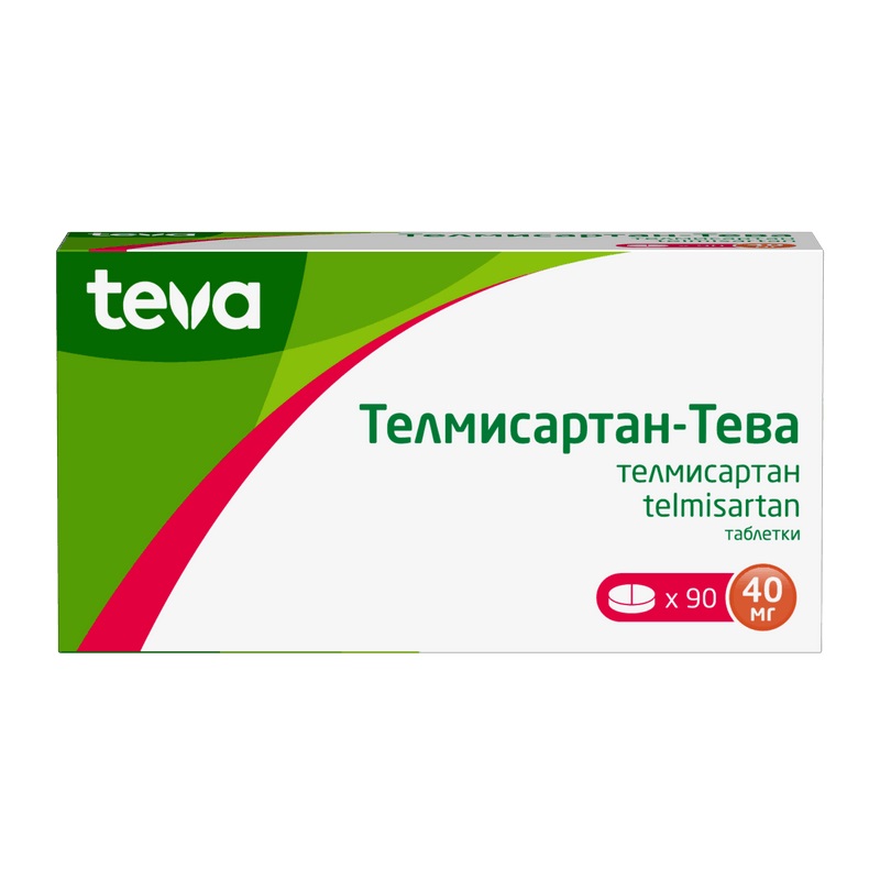 Изображение товара Телмисартан-Тева 40 мг таблетки 90 шт для снижения артериального давления