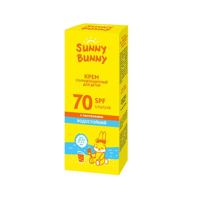 Sunny Bunny Крем дет.солнцезащитный с пантенолом SPF70 50 мл toofruit жидкость для снятия лака детская лимон алоэ вера 5