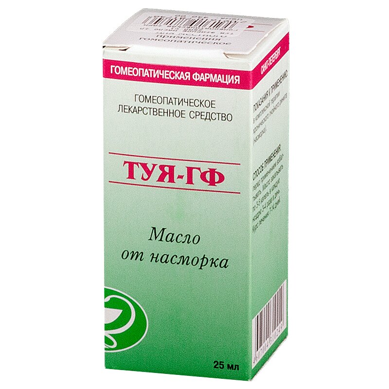 Изображение товара Масло гомеопатическое Туя-ГФ для носа 25 мл натуральное лечение хронического ринита