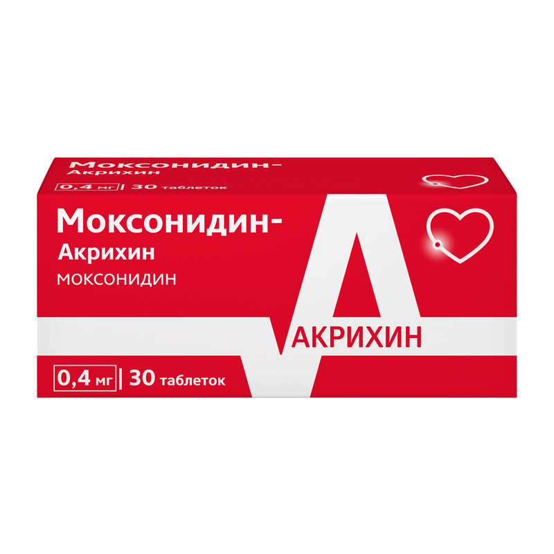 Изображение товара Моксонидин-Акрихин 0,4 мг таблетки 30 шт