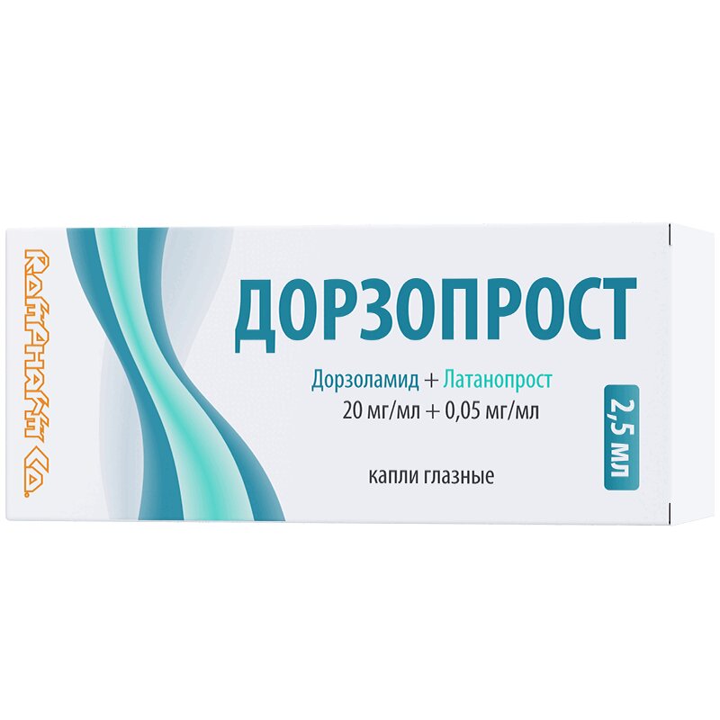 Дорзопрост капли глазные 20 мг/ мл+0,05 мг/ мл фл.2,5 мл 1 шт