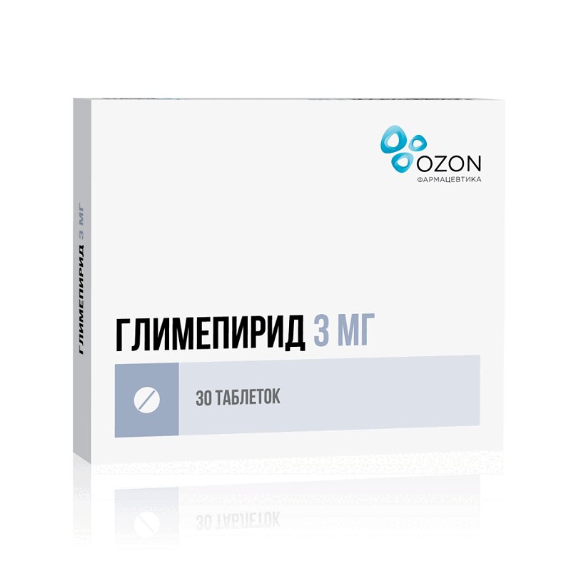 Изображение товара Глимепирид 3 мг таблетки для стабилизации уровня сахара 30 шт