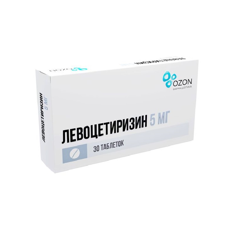Изображение товара Левоцетиризин 5 мг таблетки 30 шт для лечения аллергии Изображение товара Левоцетиризин 5 мг таблетки 30 шт для лечения аллергии