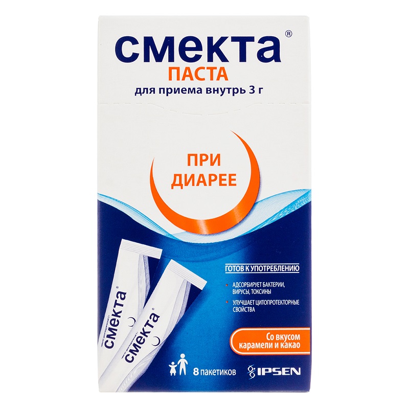 

Смекта 3 г паста для приема внутрь Карамель-Какао 8 шт