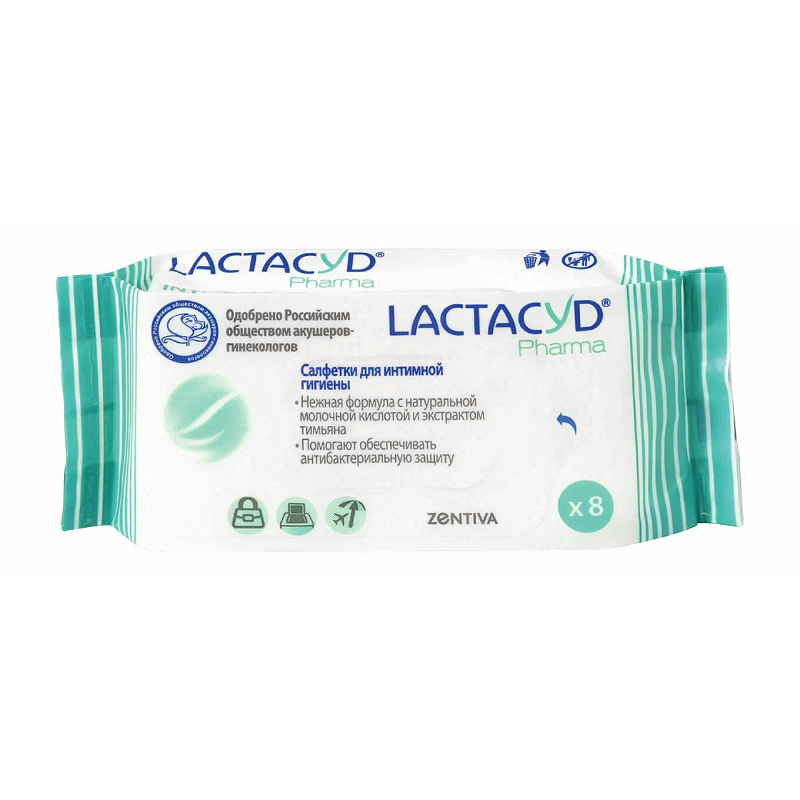 Изображение товара Лактацид Фарма Салфетки для интимной гигиены 8 шт