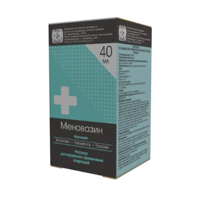 

Меновазин раствор спиртовой для наружного применения 40 мл