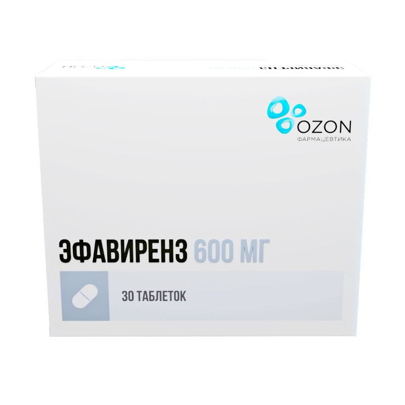 Изображение товара Эфавиренз 600 мг таблетки 30 шт - лечение ВИЧ-инфекции