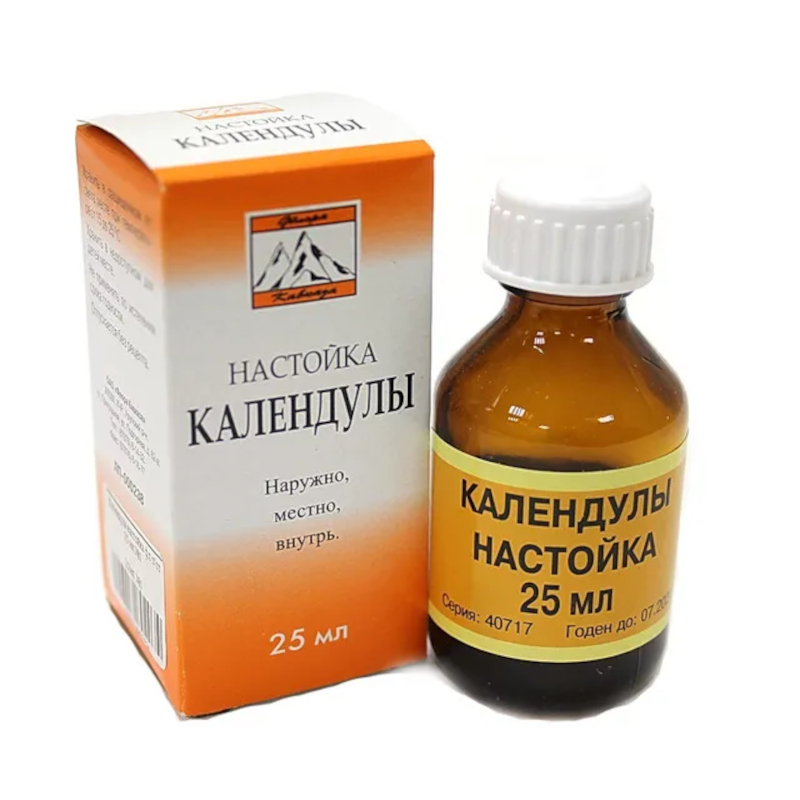 

Календулы настойка внутрь, местно и наружно 25 мл