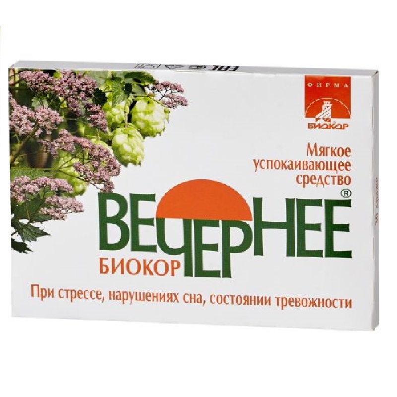 Изображение товара Вечернее Биокор драже 30 шт — натуральная добавка для поддержки сна и общего самочувствия