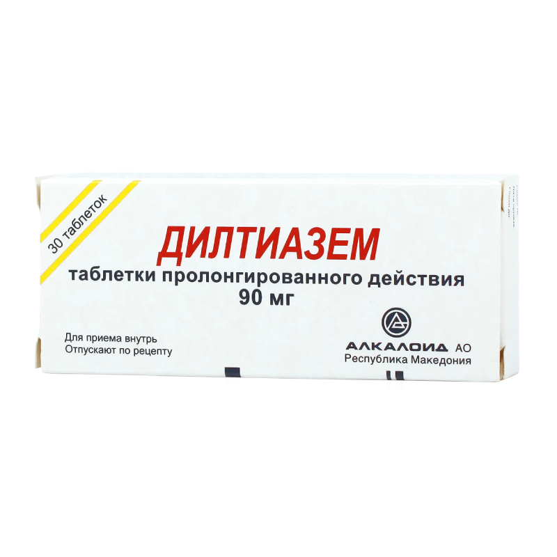 Изображение товара Дилтиазем 90 мг пролонгированные таблетки для гипертензии и стенокардии 30 шт