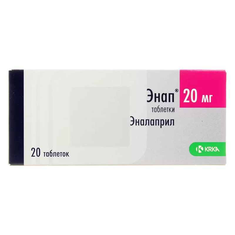 Изображение товара Энап 20 мг таблетки для снижения артериального давления и лечения сердечной недостаточности