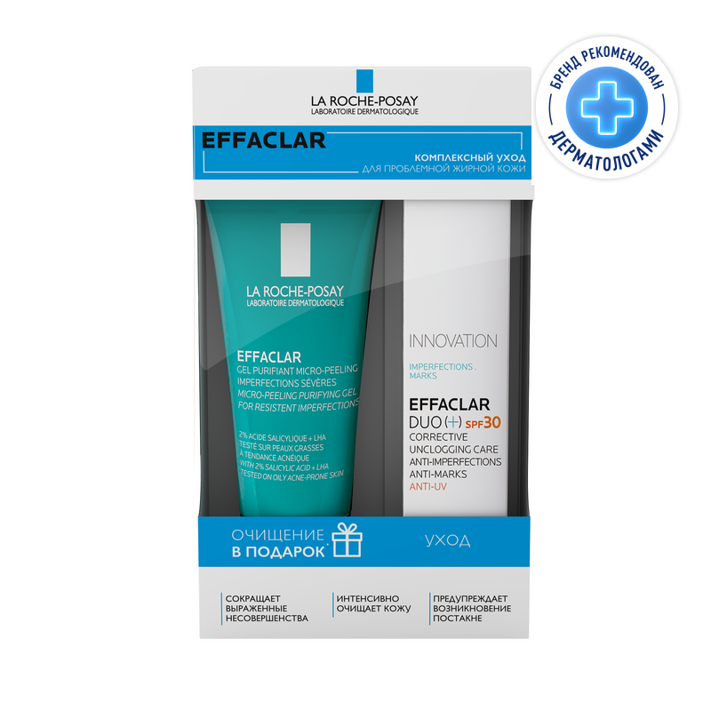 

La Roche-Posay Effaclar Набор для проблемной кожи Гель очищающий 50 мл + Крем-гель Duo+ SPF 30 40 мл