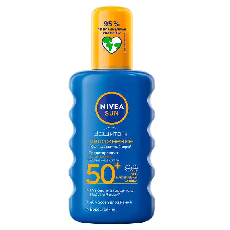 

Nivea Защита и увлажнение Спрей cолнцезащитный SPF50+ 200 мл