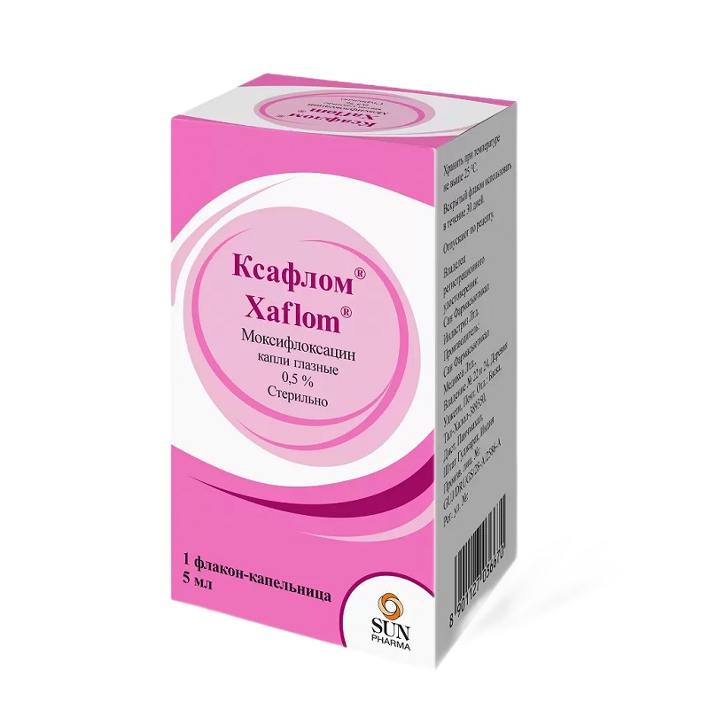 Изображение товара Ксафлом 0,5% глазные капли 5 мл для бактериального конъюнктивита