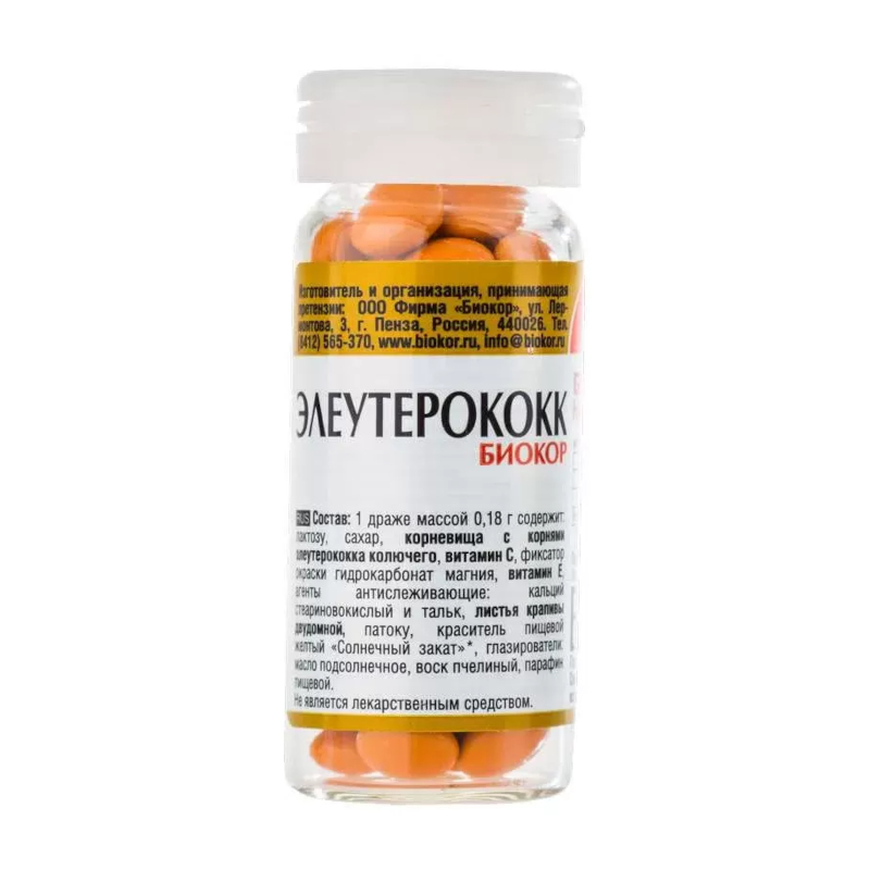 Изображение товара Элеутерококк Биокор драже 50 шт