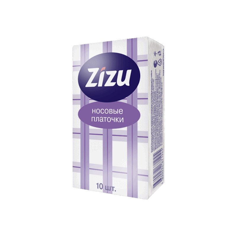 Zizu Платочки бумажные носовые 10 шт платочки бумажные носовые zewa deluxe design 3 слоя 10шт х 6