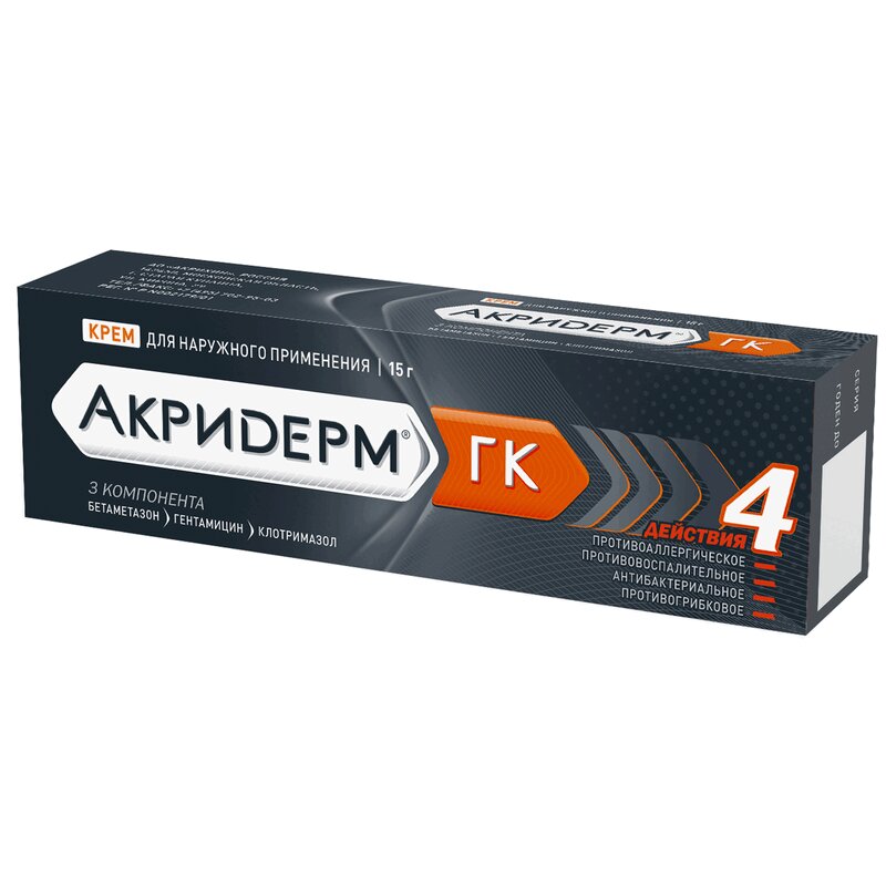 Акридерм ГК крем для наружного применения 0,05%+0,1%+1% туб.15 г 1 шт