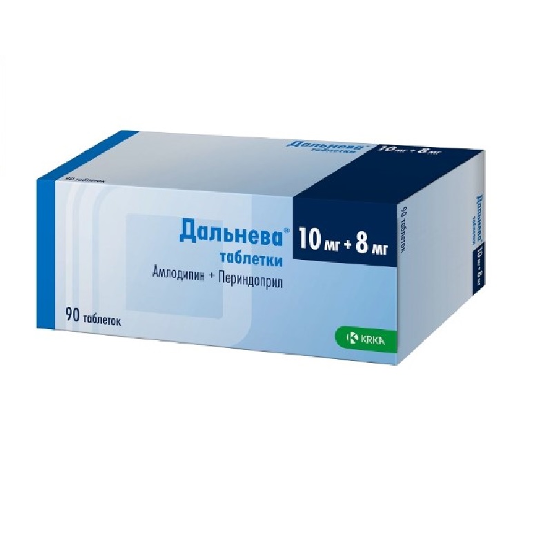 Изображение товара Дальнева 10 мг+8 мг таблетки 90 шт для лечения гипертензии и стенокардии