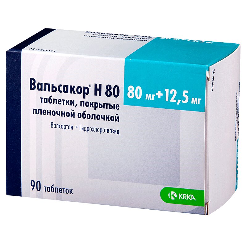 Изображение товара Вальсакор Н80 80 мг + 12,5 мг таблетки для снижения давления 90 шт