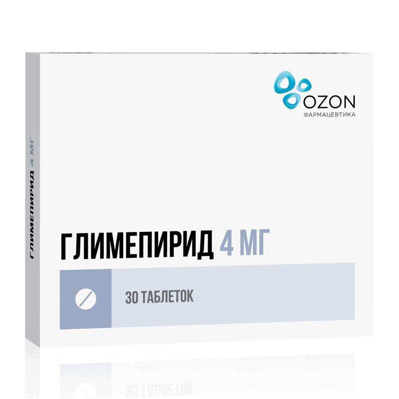 Изображение товара Глимепирид 4 мг таблетки 30 шт для лечения сахарного диабета