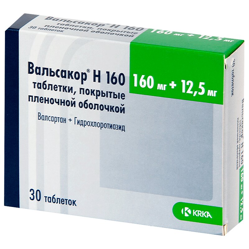 Изображение товара Вальсакор Н160 160 мг+12,5 мг таблетки 30 шт