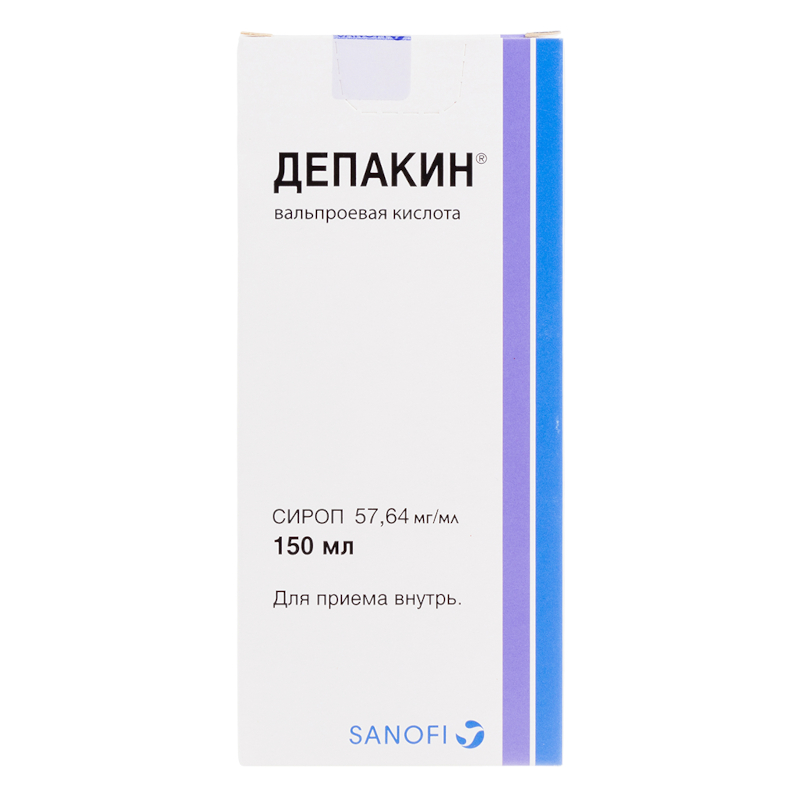 Изображение товара Депакин сироп 57,64 мг/мл 150 мл противоэпилептический препарат