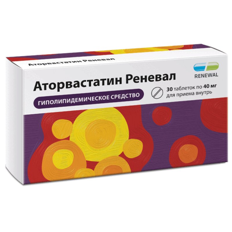 Изображение товара Аторвастатин Реневал 40 мг таблетки 30 шт