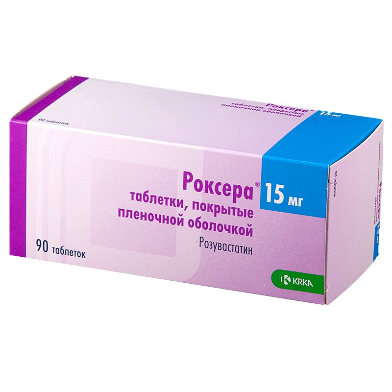 Изображение товара Роксера 15 мг таблетки 90 шт: эффективный статин для снижения холестерина