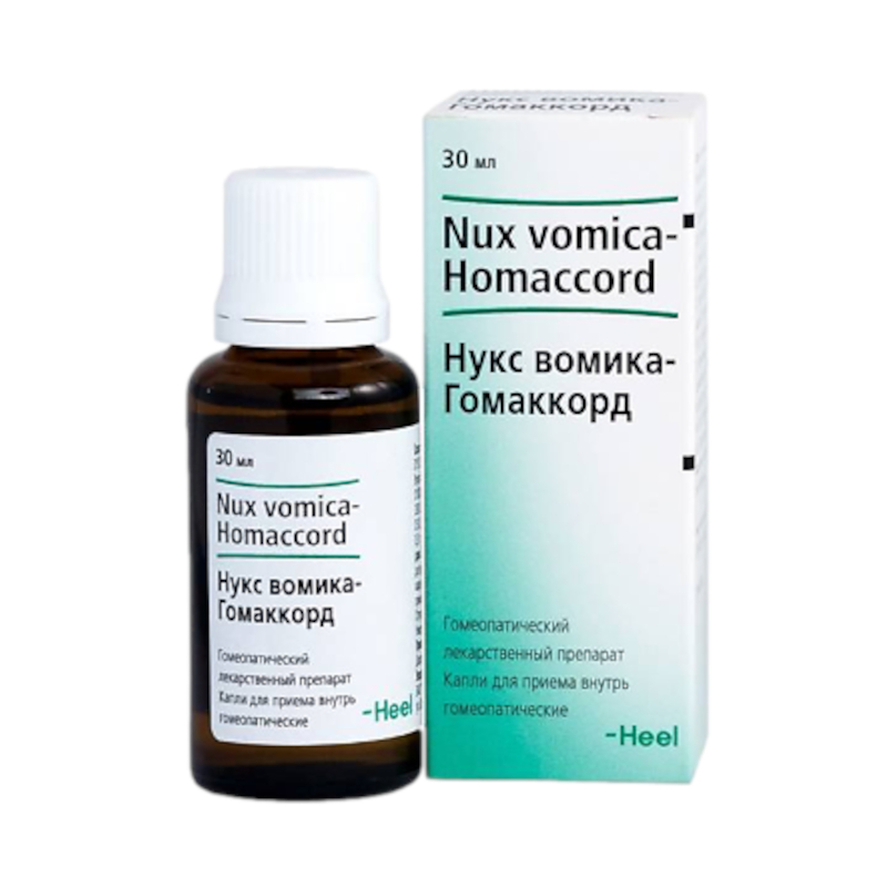 Нукс Вомика-Гомаккорд капли 30 мл фл.1 шт стрихнос нукс вомика нукс вомика с6 многок растит происх гранулы гомеопатические 5г