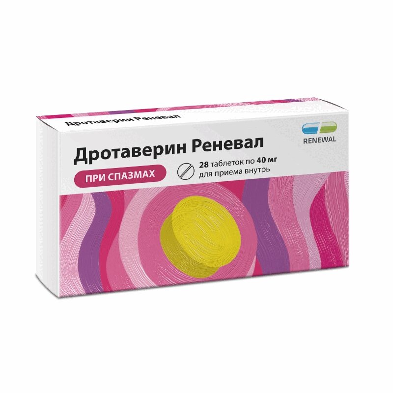 Дротаверин Реневал таблетки 40 мг 28 шт дротаверин реневал таблетки 40мг 28шт