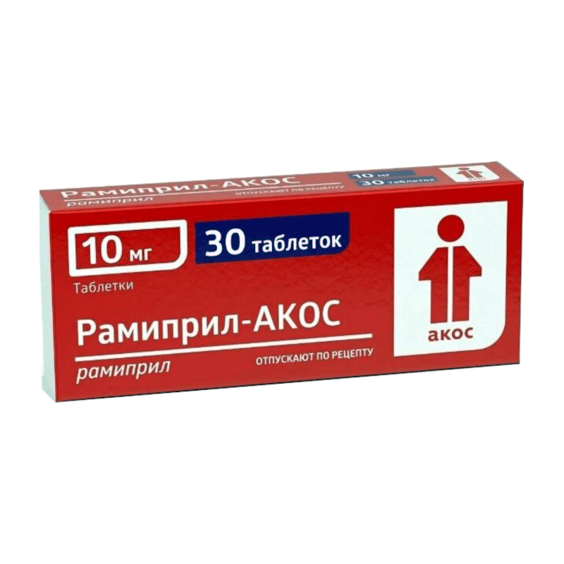 Изображение товара Рамиприл-АКОС таблетки 10 мг 30 шт для снижения давления и сердечной недостаточности