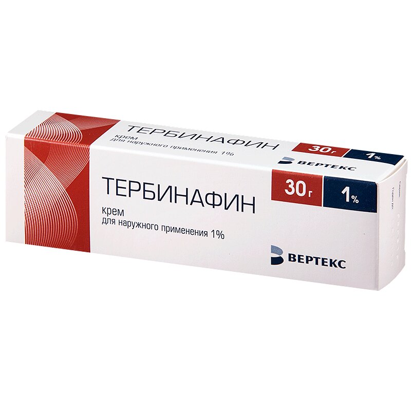 Тербинафин-Вертекс крем 1% туба 30 г тербинафин таб 250мг 14