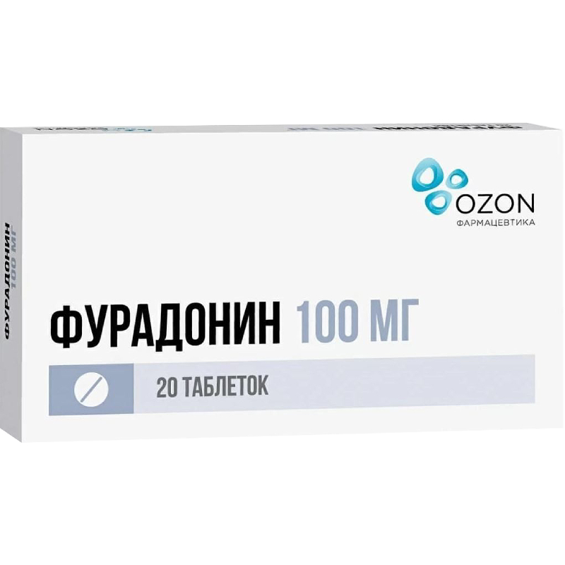 Изображение товара Фурадонин 100 мг таблетки для лечения инфекций мочевыводящих путей