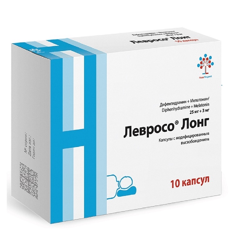 Левросо Лонг капсулы 25 мг+3 мг 10 шт мидокалм лонг таб с пролонг высв п п о 450мг 10