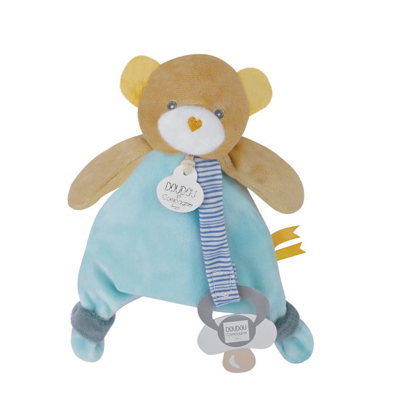 Doudou et Compagnie Комфортер Медвежонок с держателем для пустышки мои игрушки стихи с наклейками