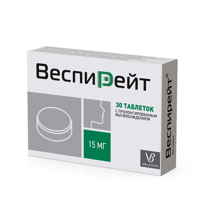 Изображение товара Веспирейт 15 мг таблетки с пролонгированным высвобождением 30 шт