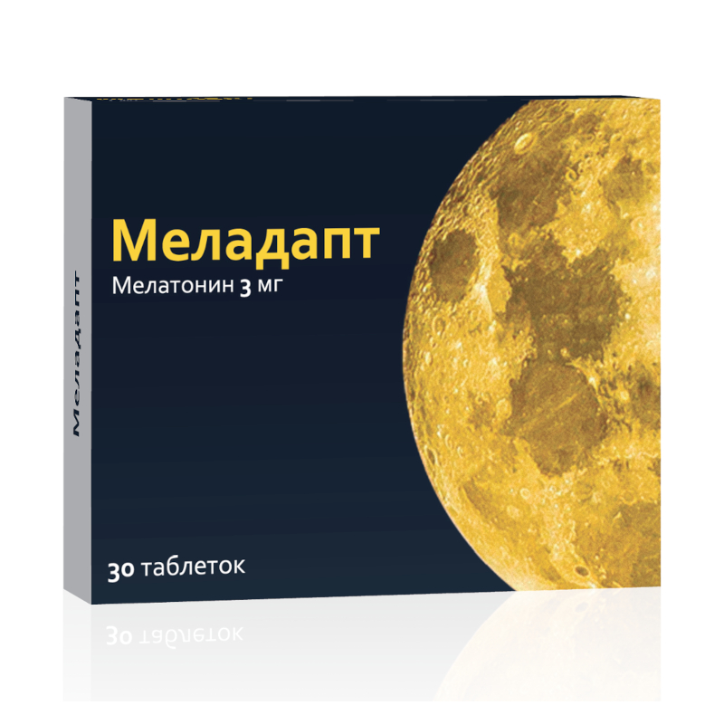 Изображение товара Меладапт 3 мг таблетки для сна 30 шт | Улучшает качество сна, регулирует биоритмы