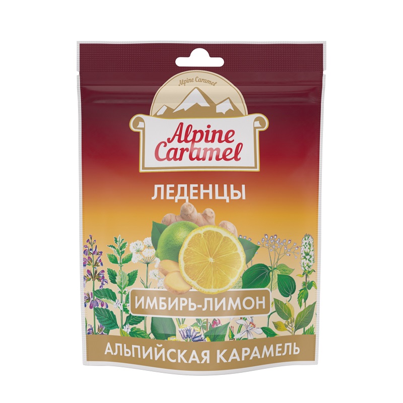 Альпийская карамель Леденцы 75 г Имбирь-Лимон alpine caramel леденцы со вкусом имбирь лимон 75 г